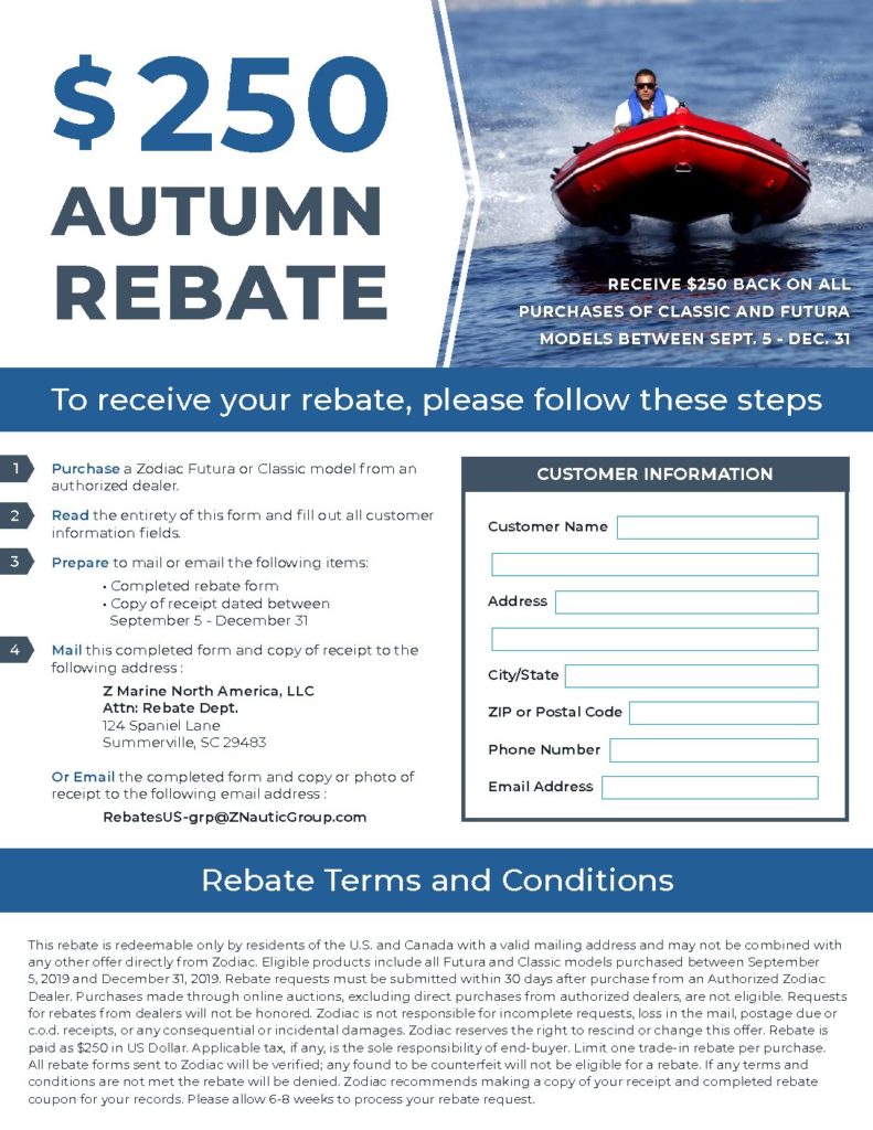Zodiac Classic And Futura Rebate Form Pacific Inflatable Boats